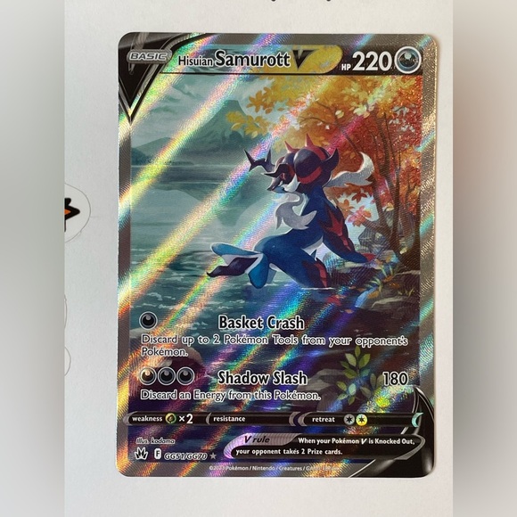 Hisuian Samurott V GG51/GG70 Pokémon Card - Crown Zenith - NM - Picture 4 of 5